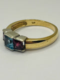 9ct Topaz and Tourmaline Ring