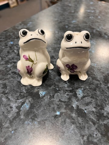 Floral Frog Salt and Pepper Shakers