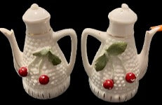 Cherry Teapot Salt and Pepper Shakers