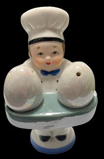 Chef with Eggs Salt and Pepper Shaker