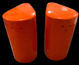 Japanese Orange Ceramic Salt and Pepper Shakers