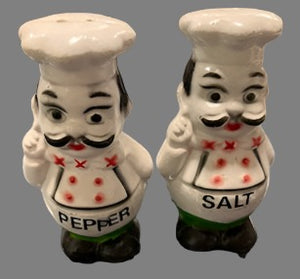 Hard Plastic Chef Salt and Pepper Shakers