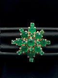 18ct Gold Emerald Flower Ring