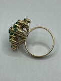 18ct Gold Emerald Flower Ring