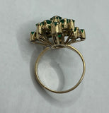 18ct Gold Emerald Flower Ring