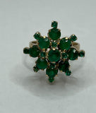 18ct Gold Emerald Flower Ring