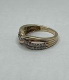 10ct Gold Diamond Criss-cross Ring