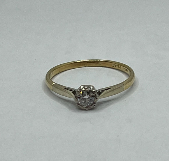 18ct Gold and Platinum Diamond Ring