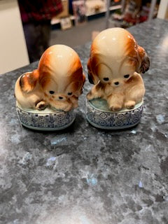 Vintage Spaniel Salt and Pepper Shakers