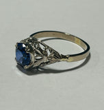 18ct White Gold Synthetic Sapphire Ring  with Valuation