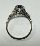 18ct White Gold Synthetic Sapphire Ring  with Valuation