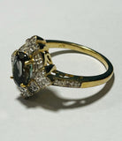 9ct Gold Oregon Sunstone and Diamond Ring with Valuation