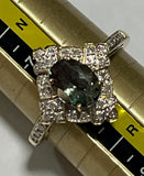 9ct Gold Oregon Sunstone and Diamond Ring with Valuation