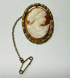 Gold Plated Cameo Brooch/Pendant