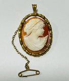 Gold Plated Cameo Brooch/Pendant