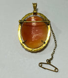 Gold Plated Cameo Brooch/Pendant