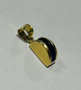 14ct Gold Simulated Sapphire Pendant