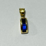 14ct Gold Simulated Sapphire Pendant