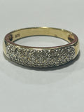 9ct Yellow Gold Diamond Pave Set Ring