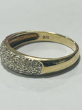 9ct Yellow Gold Diamond Pave Set Ring