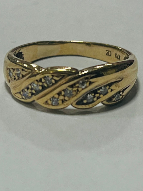 9ct Yellow Gold Diamond Dress Ring