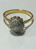 18ct Yellow Gold Diamond Bulbous Ball Ring