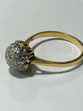 18ct Yellow Gold Diamond Bulbous Ball Ring