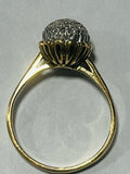 18ct Yellow Gold Diamond Bulbous Ball Ring