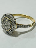 9ct Yellow Gold Diamond Cluster Ring