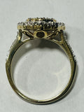 9ct Yellow Gold Diamond Cluster Ring