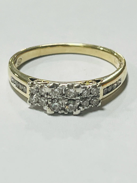9ct Yellow Gold Diamond Ring