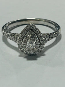 10ct White Gold Diamond Teardrop Ring Michael Hill
