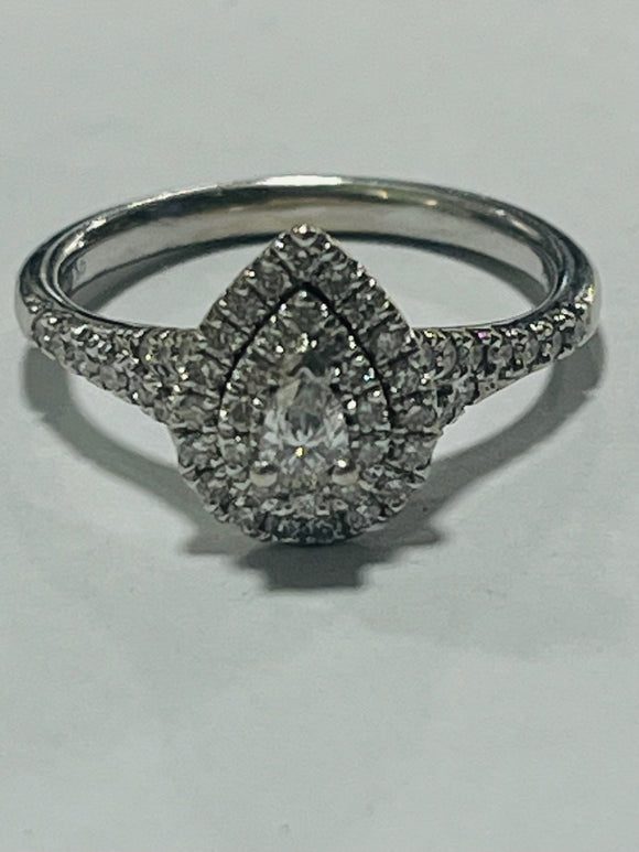 10ct White Gold Diamond Teardrop Ring Michael Hill