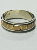 9ct White and Rose Gold Etched Band Ring