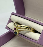 9ct Gold Diamond, Sapphire and Ruby Ring