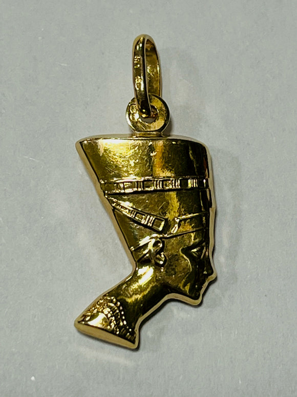 9ct Yellow Gold Queen Nefertiti Pendant/Charm