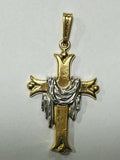 9ct Yellow and White Gold Crucifix Pendant
