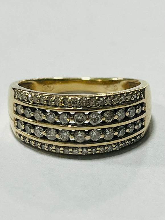 9ct Yellow Gold Diamond Dress Ring