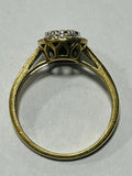 9ct Yellow Gold Diamond Flower Ring