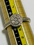 9ct Yellow Gold Diamond Flower Ring