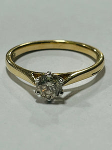 14kt Yellow Gold Diamond Solitaire Ring
