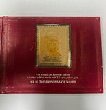 The Roral 21st Birthday Stamp H.R.H. The Princess of Wales 23 Carat Yellow Gold