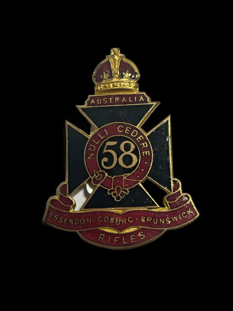 58th Infantry Battalion The Essendon Coburg Brunswick Rifles Badge