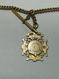 9ct Gold Shield and T bar Chain