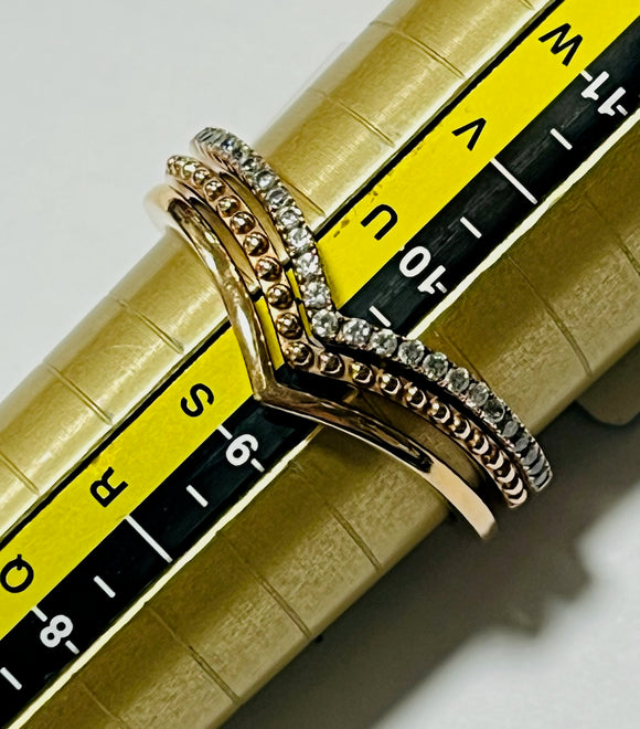 Pandora Rose Gold Plated Stacking 3 Ring Set