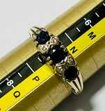 9ct Gold Sapphire and Diamond Ring