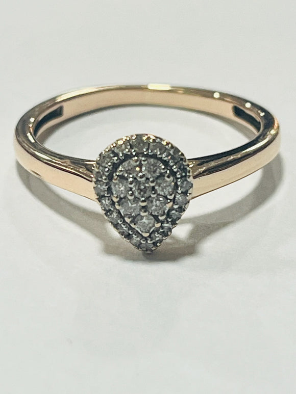 9ct Rose Gold and Diamond Ring