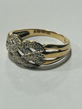 9ct Gold Diamond Criss Cross Ring