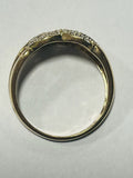 9ct Gold Diamond Criss Cross Ring