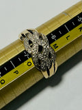 9ct Gold Diamond Criss Cross Ring